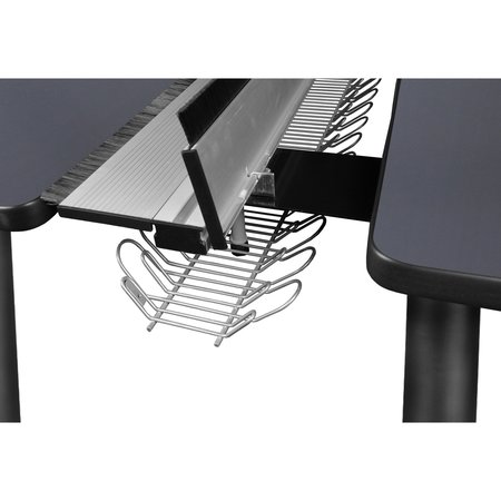 Kee Desking Regency Kee 60 x 24 in. 2 Person Workstation Desk with Privacy Divider- Grey Top, Black Legs MBSPD6024GYBPBK